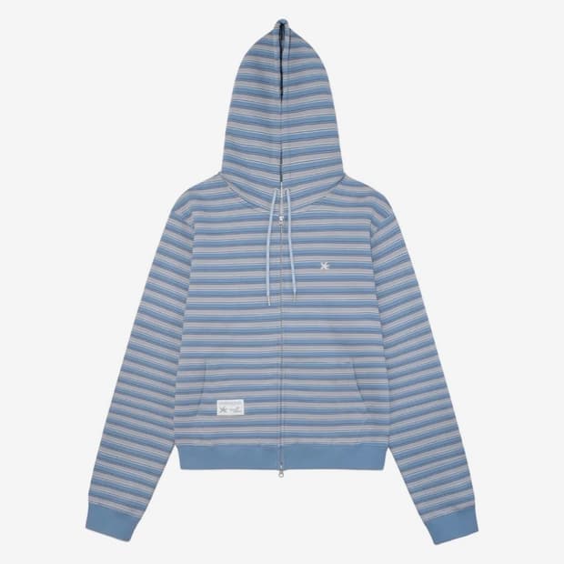 TCM stripe standard hooded zip-up (blue)