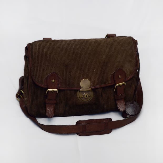 폴로 랄프로렌 90s 빈티지 코튼 코듀로이 레더 클래식 메신저백