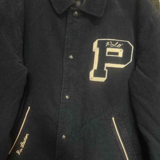 폴로 랄프로렌 코듀로이 레터맨 자켓