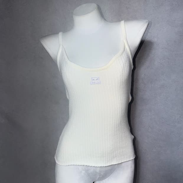Courrèges Ribbed Logo Tank Top