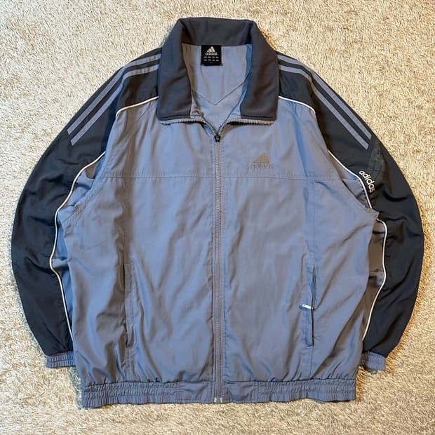 희귀) 00's 아디다스 올드스쿨 삼각로고 배색 바람막이 자켓