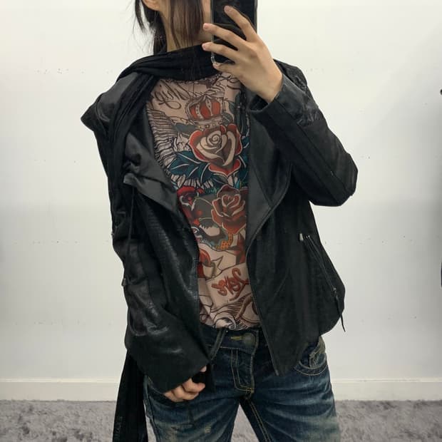 장폴고티에맛 프린팅 시스루 롱슬리브