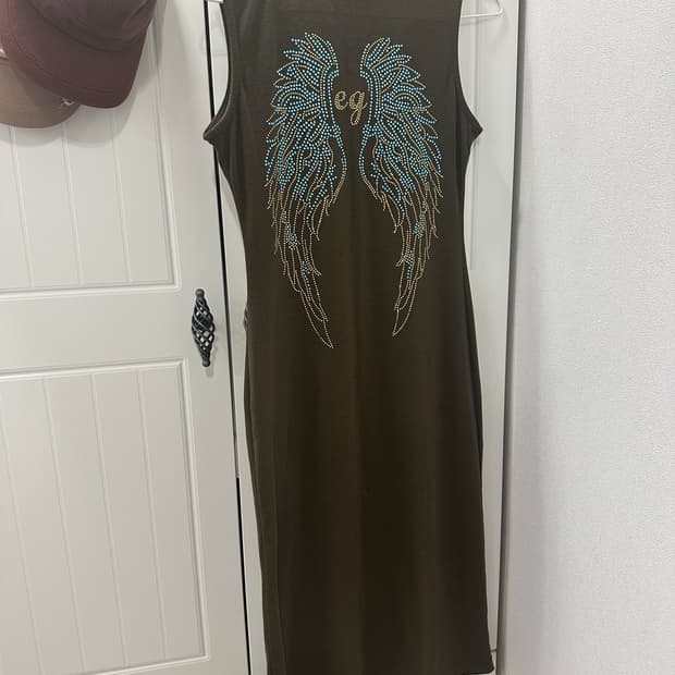 에고이스트 날개 윙 큐빅 나시 롱원피스 카키 오네갸루 갸루 라떼갸루