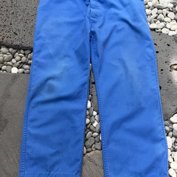 1970s FADED WASHED BLUE 빈티지 프렌치 워크팬츠