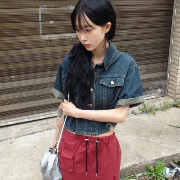 모래하우스 apparel denim half jacket