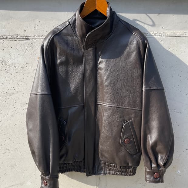 80s Mid western 디어스킨 해링턴 봄버 자켓