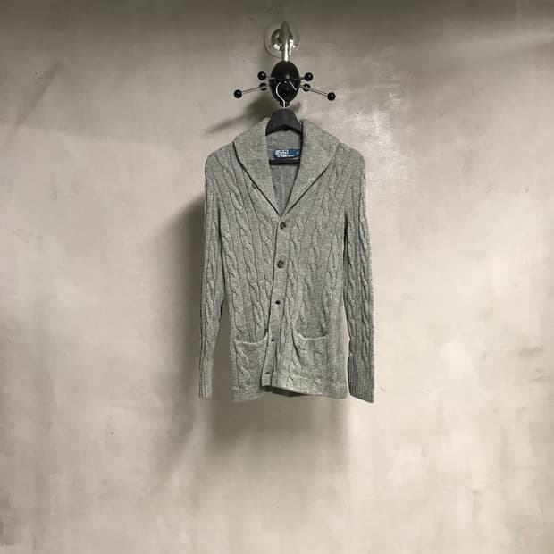 폴로 랄프로렌 엘보우 패치 숄카라 가디건 S