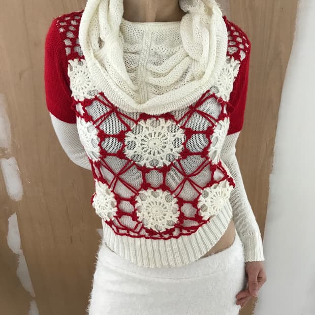 vintage crochet knit