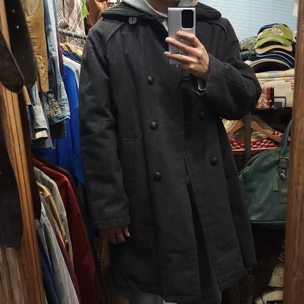 90s 아르마니 코트 밀리터리 코트 오버코트 빈티지 헤비울 코트 52