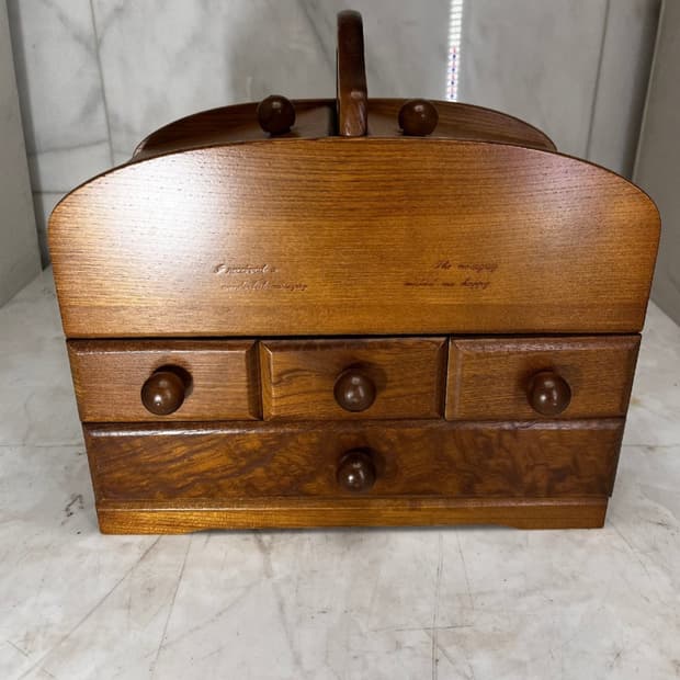 슈케어박스 원목 보관함 3단 라운드