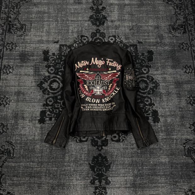 Low blow knuckle biker leather jacket