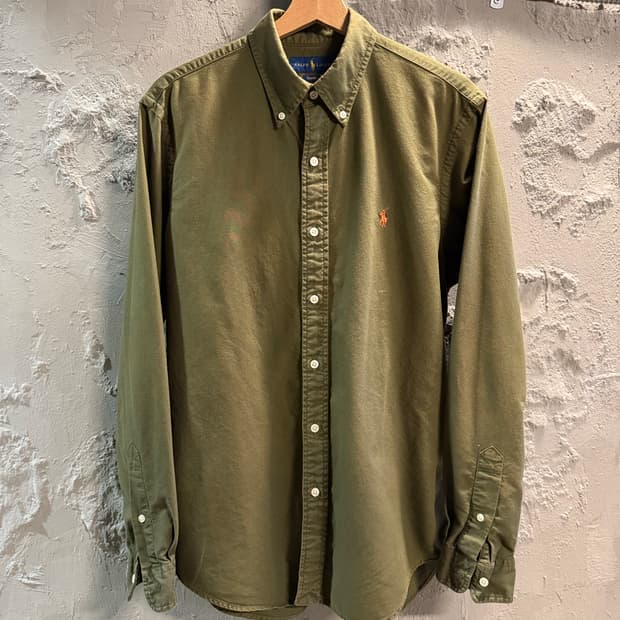 M 폴로 랄프로렌 POLO 클래식핏 버튼다운 셔츠 올리브카키
