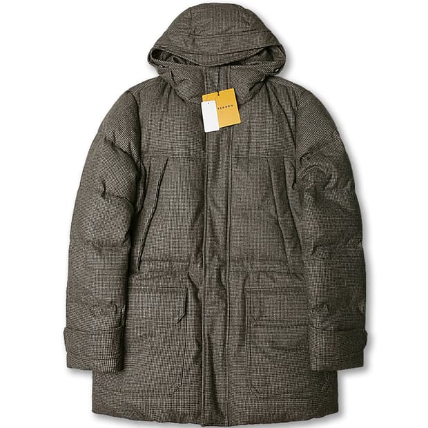 몬테도로 [Montedoro] 48 하운드투스 체크 후드 다운 패딩 자켓