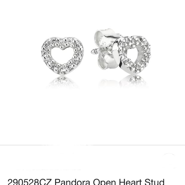 판도라 오픈 하트 귀걸이 실버925 순은 이어링 큐빅 새것급