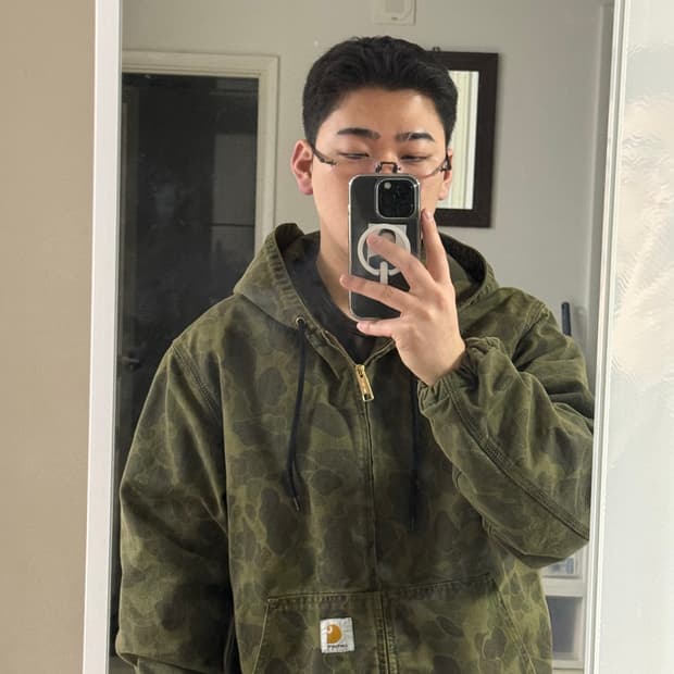 칼하트wip 덕 액티브 카모 s