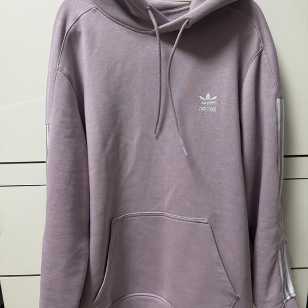 아디다스 빈티지 후드티 연보라