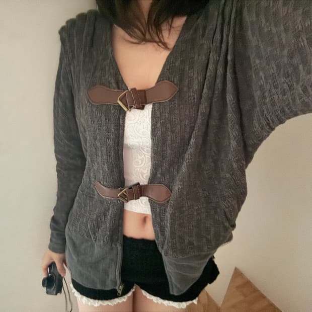 vintage buckle cardigan