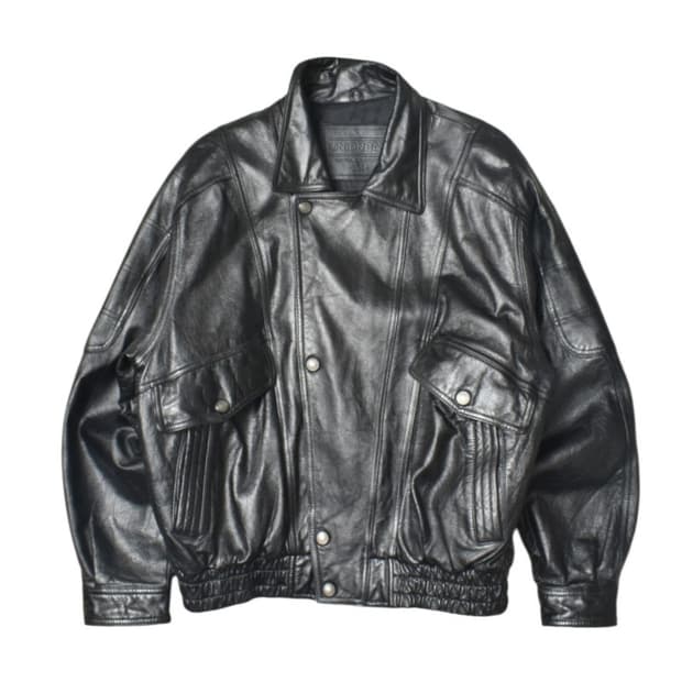 90S 생로랑 무드 레더 가죽 자켓 항공 점퍼 105 N1330