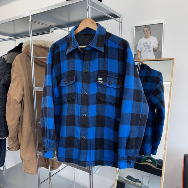 일본 빈티지 럼버잭 체크 플란넬 자켓 (M)   