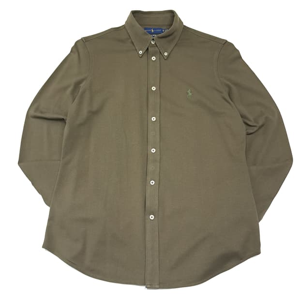 CK069 XL 폴로  버튼다운 올리브브라운 니트 옥스포드 셔츠 남방