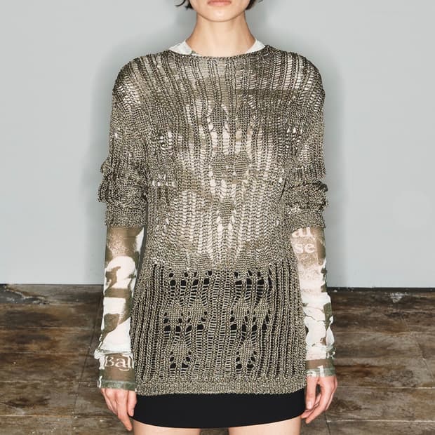 Open yy 오픈와이와이 메탈릭 쉬어니트 판매합니다