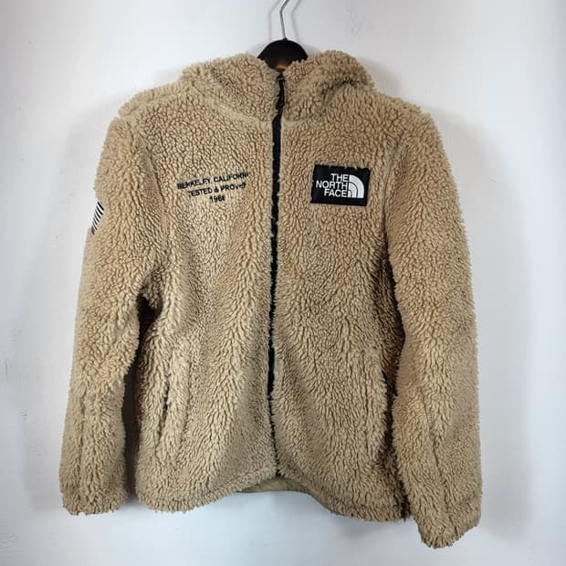 노스페이스 후드뽀글이 베이지브라운 150/90 S