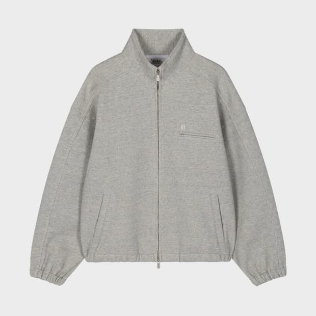grove bonner high neck zip-up gray