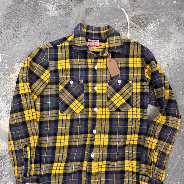 아메카지 리바이스 타탄체크 직물셔츠 