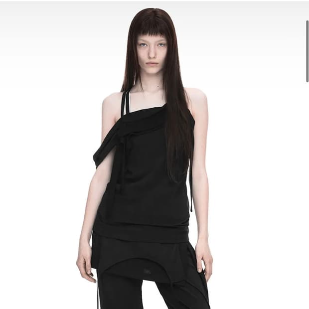 나체 RAWCUT HALTER SLEEVELESS BLACK