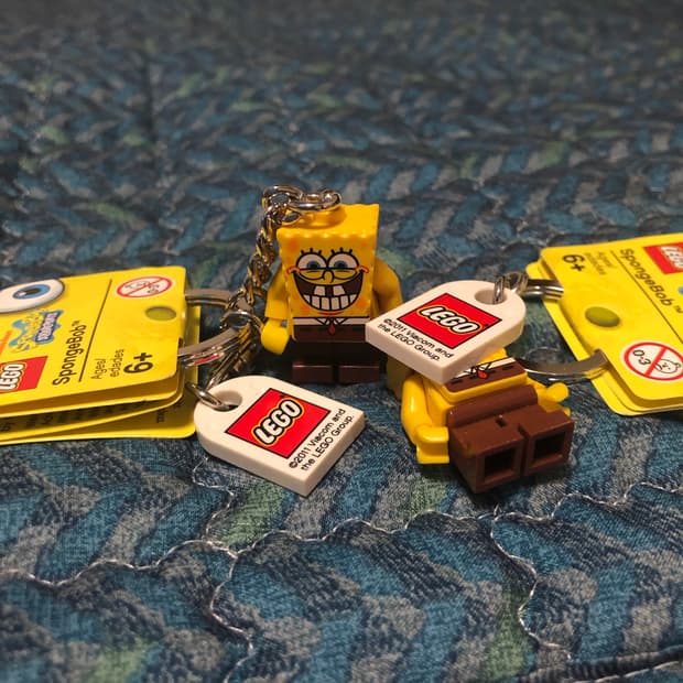레고 스폰지밥 열쇠고리 lego 키링 키체인