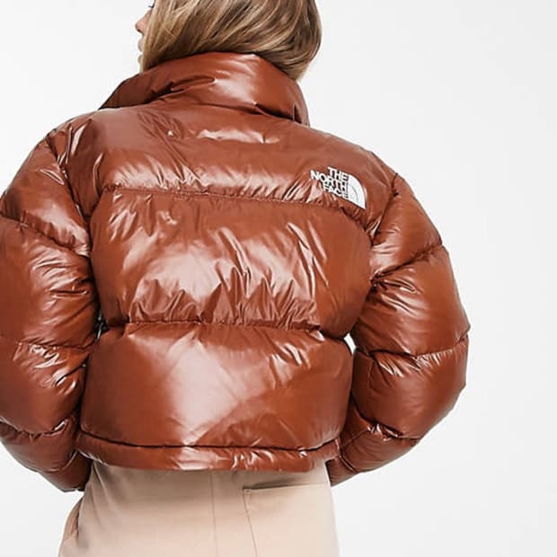 노스페이스 700눕시 크롭 숏패딩 브라운 다크오크Dark Oak