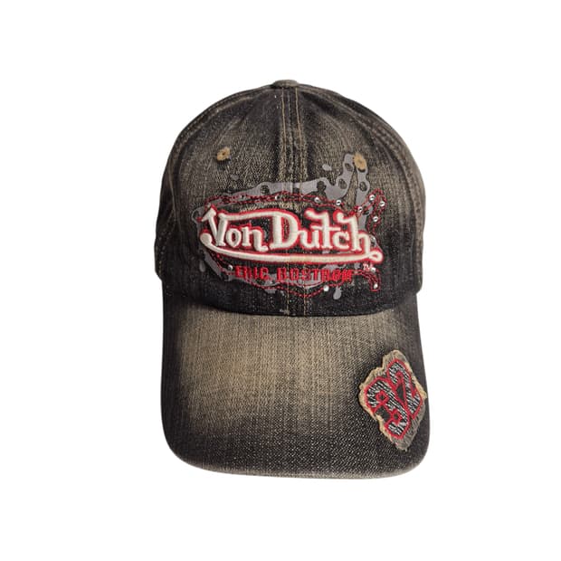 VonDuTch) 본더치 Y2K 흑청 대님 로고 볼캡