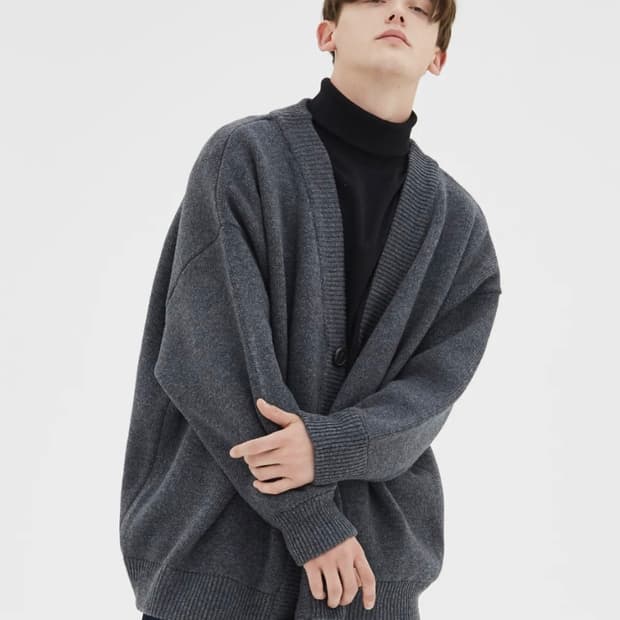 꼼파뇨 가디건 차콜 M