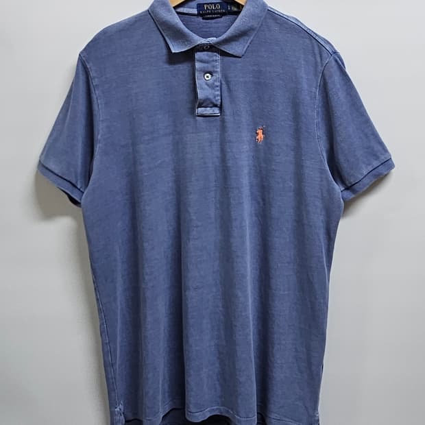 폴로 랄프로렌 워싱 반팔 카라티 블루 L 정품큐알
