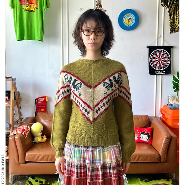JPN Vintage Handmade Cowichan Wool Knit