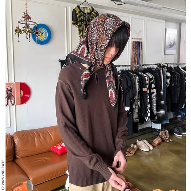TAKEO KIKUCHI Stitch Point Wool Knit