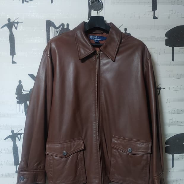 Polo Ralph Lauren] 폴로 가죽자켓 브라운 L(105)