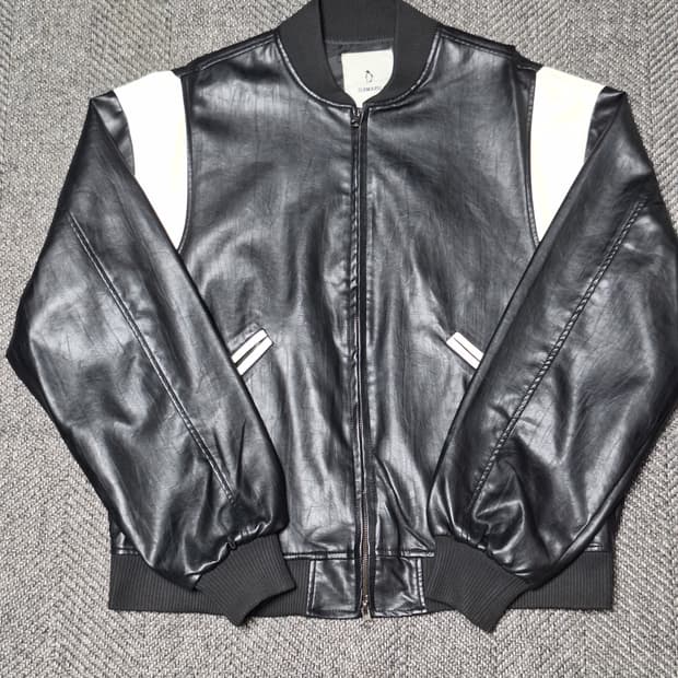 빈티지 레더 바시티 자켓