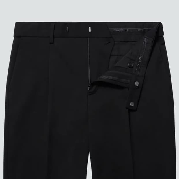 무신사스탠다드 와이드핏 히든밴딩 슬랙스 블랙 28