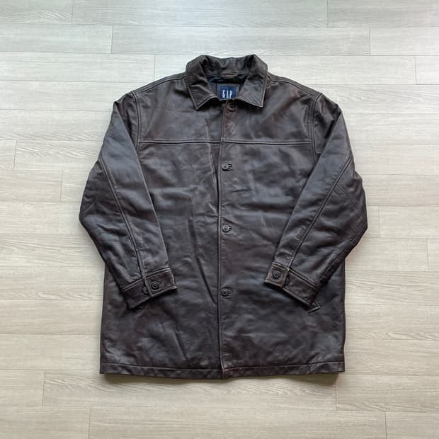 90s 올드갭 레더 카코트 브라운 gap carcoat