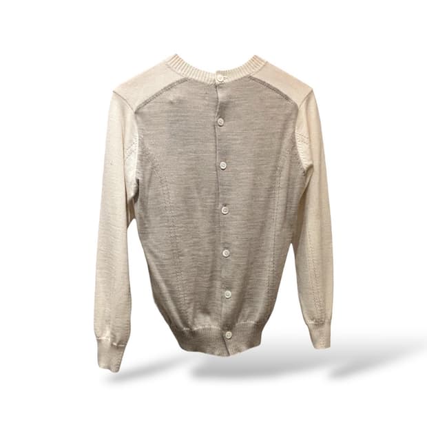 꼼데가르송 백버튼 컬러블록 니트