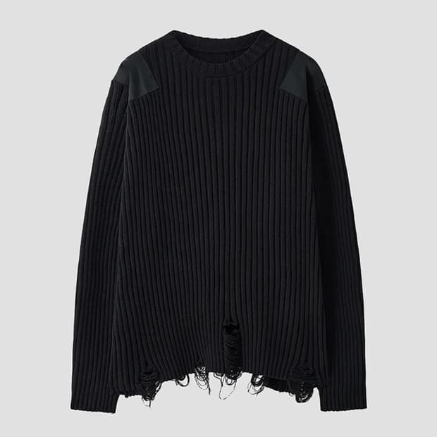 노이어 코튼 데미지 컴뱃 니트