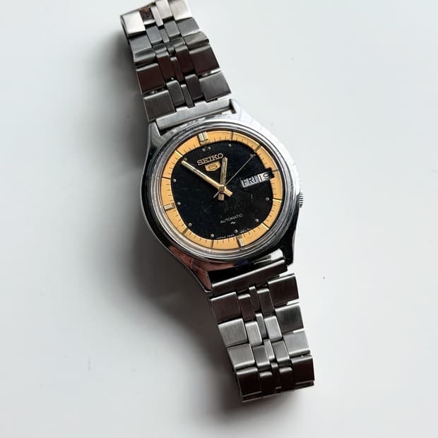 90s Seiko5 Autmatic Vintage Metal Watch
