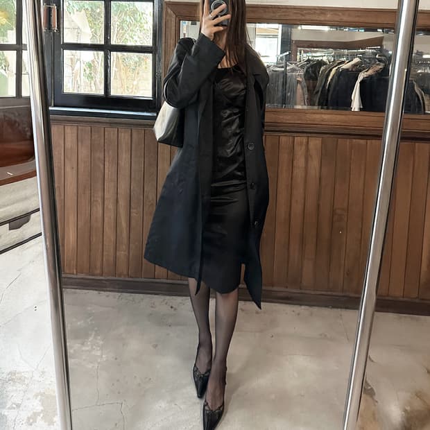 DOLCE&GABBANA black satin lace dress