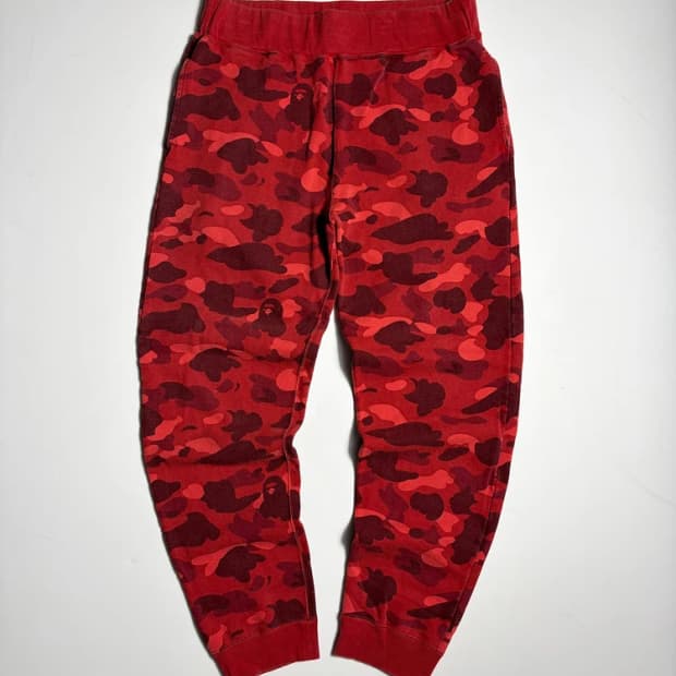 베이프 BAPE 레드 카모플라쥬 스웻 팬츠 R1679