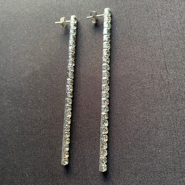 큐빅 롱 드롭 귀걸이