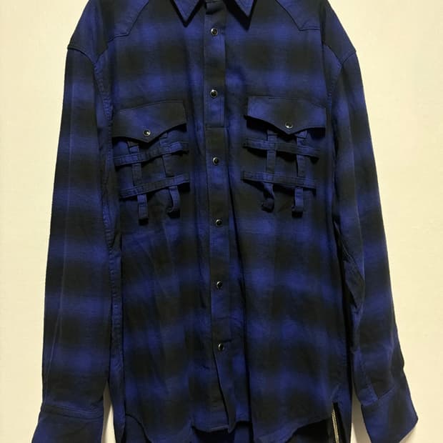 [46] 솔로이스트 오버사이즈 본디지 웨스턴 셔츠 블루