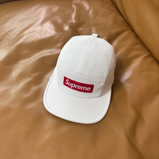슈프림 캠프캡 모자 박스로고 발리스틱 화이트