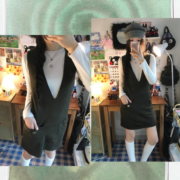 VINTAGE KNIT MINI DRESS BROWN