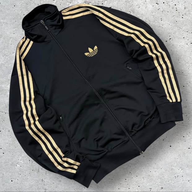 [95] 아디다스 파이어버드 삼선 트랙탑 져지 블랙/골드 C249